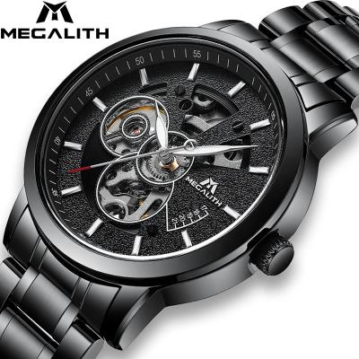 China Waterproof 2019 Megalith Handwinder Man Fashion Casual Skeleton Mechanical Watch Custom Logo Gold Luxury Brand Wristwatches for sale