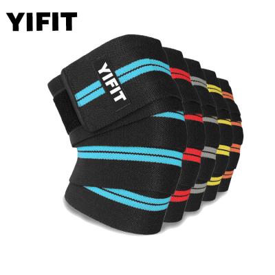 China Customized Breathable Adjustable Color Compression Workout Gym Squats Knee Support Strap Wraps for sale