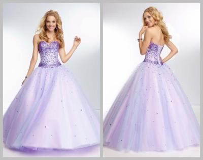 China Floor Length Tulle Sweetheart Princess Quinceanera Dresses Beaded Crystal Sequins for sale