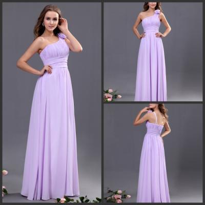 China Light Purple Bridesmaid Wedding Dresses / Pleated Bridesmaid Ball Gowns for sale