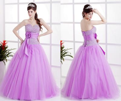 China Sleeveless Sweetheart Purple Princess Quinceanera Dresses for Ladies , Girls for sale