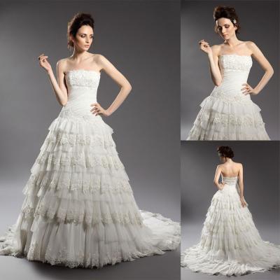 China Womens Sweetheart Ball Gown Wedding Dresses with Long Train / Opne Back for sale