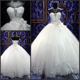 China Luxurious White Sweetheart Wedding Gowns Customized for Ladies for sale