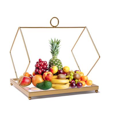 China Linyi Universal Home Decorative Metal Iron Serving Candy Fruit Gold Plated Dry Tray for sale