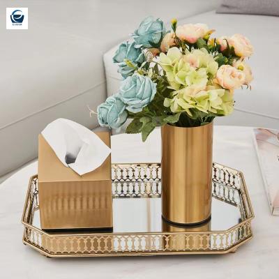 China Glass Tray For Wedding Cheap Wholesale Barware Viable Liquor Vanity Gift Coffee Food Glass Tray for sale