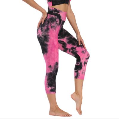 China 2021 Other New Women's Customizable Printed Bubble Yoga Pants Fitness Exercise Tight Capri Gaiters for sale