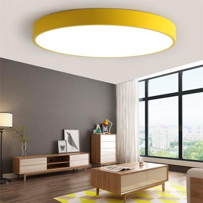 China Macaron Modern Pink Blue Circular Ceiling Light Fixture for Kids Bedroom, Study and Dining Room for sale