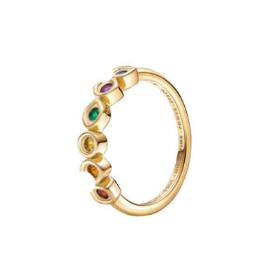 China New Trendy Avengers Series Infinity Stone Ring Trend Gold Plated Inlaid Gemstone Ring For Pan Jewelry for sale