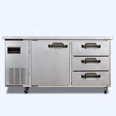 China Single-temperature restaurant workbench fridge freezer commercial kitchen refrigerator with drawers commercial freezers for sale for sale