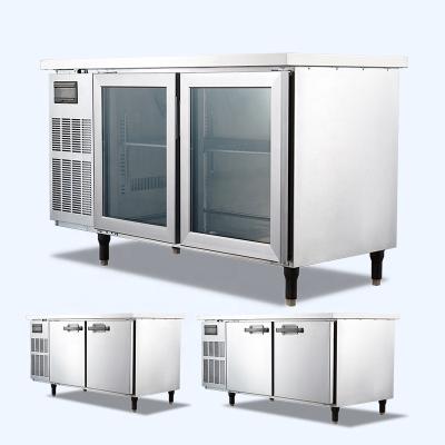 China Commercial Energy Efficient Stainless Steel Static Cooling Refrigerator Refrigerated Freezer Undercounter Refrigerator Electric Worktable for sale