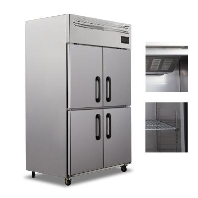 China Double-temperature 2022 luxury 4 doors commercial deep freezer kitchen refrigerator refrigeration equipment commercial stainless steel vertical for sale