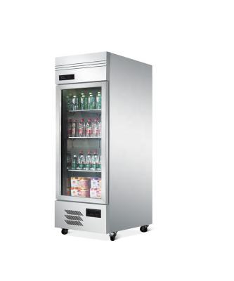 China Single-Temperature CE Approved Stainless Steel Single Door Refrigerator Industrial Kitchen Equipment Reach In Upright Fridge for sale