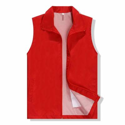 China QUICK DRY Zipper Cardigan Vest In Solid Color Campaign Voluntary Vest Advertising Vests Customized By Manufacturers for sale