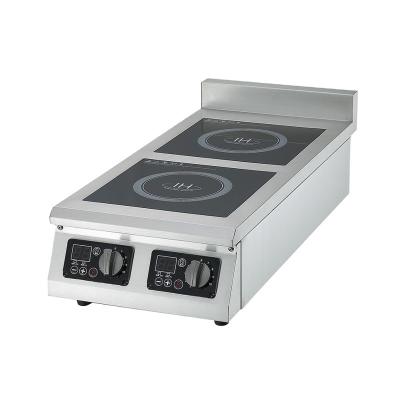 China Hotel Horeca Hotel 2 TWO Burners 3500W Tabletop Commercial Induction Cooker for sale