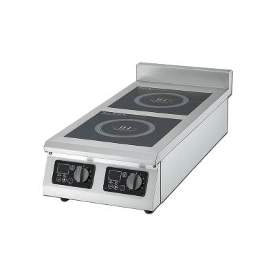 China Hotel 3.5kW Electric Double Head Two Burner Counterrop Commercial Induction Cooker Burner for sale