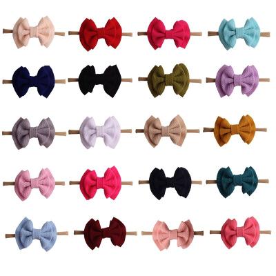 China 2021 Hot Fashionable Kids Hair Accessories Baby Products Nylon Bowknot Headband Headwear Wholesale for sale