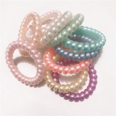 China 2021 New High Quality Soft Pearl Color Elastic Hair Ring Hairband TPU Phone For Girls for sale