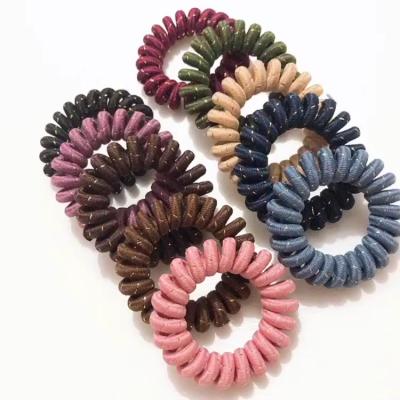 China Wholesale 2021 New High Quality Dark Color Phone Hair Ring Hairband TPU Elastic Cloth For Girls for sale