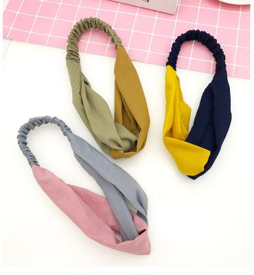 China Fashionable the new retro school style new hair 2021 wholesale hot style Wide-edged two-tone cool female hair band for sale