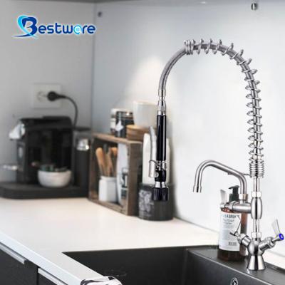 China Basin Thermostatic Water Filigree Faucets Commercial Kitchen Sink Pre Rinse Stainless Steel Faucet for sale