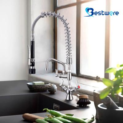 China Thermostatic Mixer Taps Hot Cold Rinse Basin Water Commercial Professional Stainless Steel Kitchen Sink Faucet Pre for sale