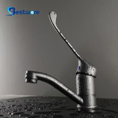 China Thermostatic Faucets Basin Filigree Industrial Commercial Black Stainless Steel Kitchen Sink Faucet for sale