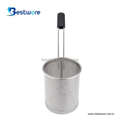 China Sustainable Stainless Steel Punch-hole Strainer Pasta Basket for sale