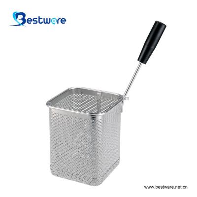 China Sustainable Round PP Handle Noodle Cooking Stainless Steel Deep Fryer for sale