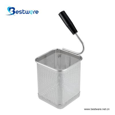 China Sustainable Pasta Cooker Commercial Grade Strainer Pasta Basket Deep Cooking for sale