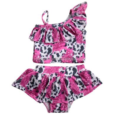 China Summer Children Girl Two-Piece Swimsuit Casual Collage Sparkle Cor Pattern Kids Swimsuit Toddlers Swimwear For for sale