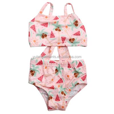 China Two-Pieces Children's Swimsuit Swimsuit Casual Hot Beach Bikini Swimwear Baby Swimwear Watermelon Coconut Tree Pattern Children's Summer Swimwear for sale