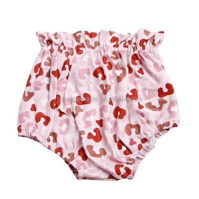 China New Arrival Anti-wrinkle Children Clothing Infant High Waist Ruffle Blowout Leopard Print Baby Shorts for sale