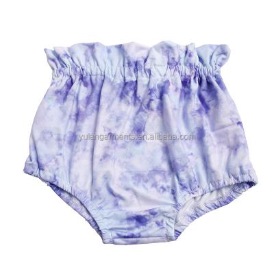 China Anti-wrinkle new arrival kids clothing tie dye print ruffle bloomer kids loungewear bloomers for sale