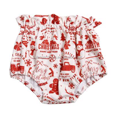 China Anti-Wrinkle Newborn Newborn Christmas Dress Baby Bloomers Kids Festival Clothing Newborn Christmas Pattern Bloomer for sale