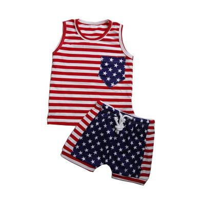 China Boys Sports Stripe And Starred Tank And Shorts QUICK DRY High Quality Kids Clothing Sets Outfit for sale