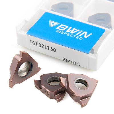 China Cnc Lathe Carbide Grooving Insert Tgf32r Stainless Steel 0.5mm Face Slot Cutting for sale