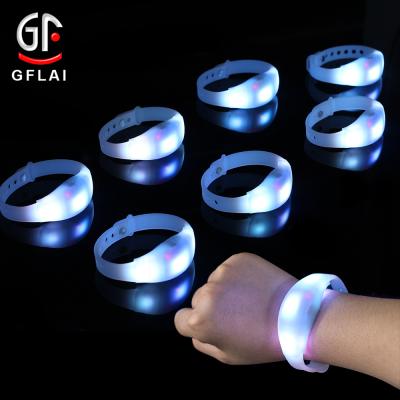 China LED colors & Programmable Light Effects Programmable Remote Control Led Wristband With Adjustable Strap for sale