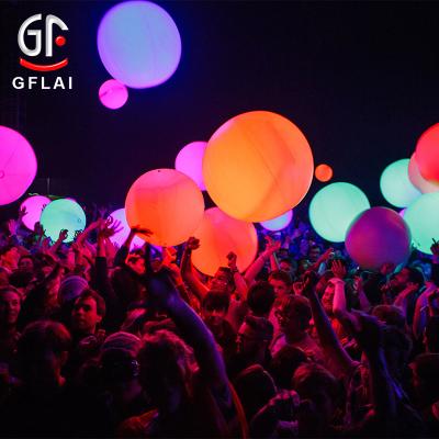 China 3MM GFLAI PVC Event Party Supplies DMX512 Rechargeable Programmable Remote Control Inflatable LED Light Up Beach Ball for sale