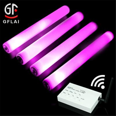 China 2020 GFLAI Logo DMX512 Wireless Remote Control Custom Foam Glow Stick For Party Concert Praise for sale