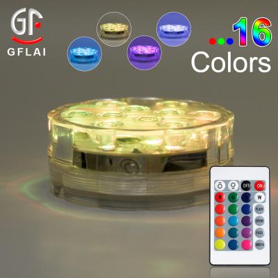 China 16 Color Event And Party Supplies Remote Controlled Submersible Multi Color LED Lights for sale