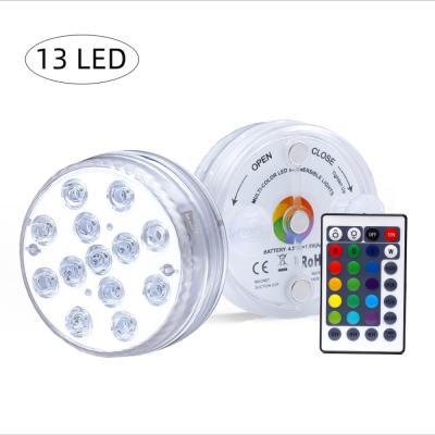 China GFLAI Hot Sale IP68 Magnet Suction Cup Bottom Water Remote Control LED Submersible Waterproof Pool Lights For Aquariums Vase for sale