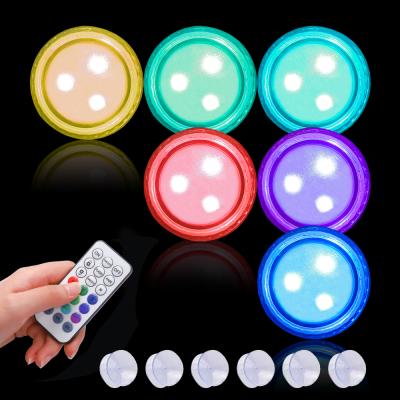 China Waterproof 2021 New GFLAI Small Submersible LED Lights Mini Waterproof RGB LED Tea Lights Candles Party Events Vase Pool Pond Home Decor. for sale