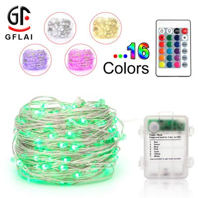 China China Waterproof Novelties 24 Functions 16FT 50 Bulbs Led Copper Wire String Lights Outdoor Holidays for sale