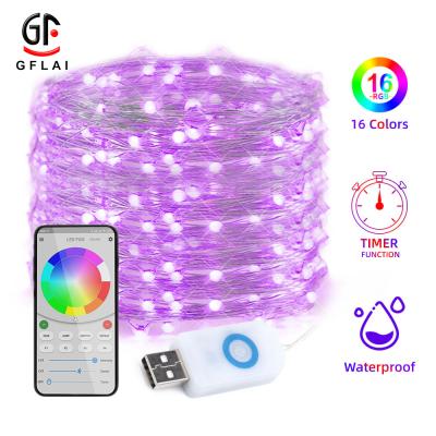 China Garden GFLAI Phone APP & Remote Control USB Plug In RGB Color Changing Chasing String Lights for sale