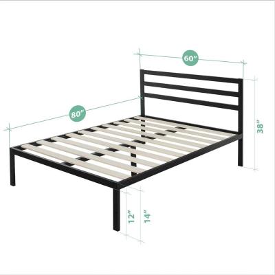 China Comfortable high quality cheap indoor metal daybed queen size twin bed with black color for sale