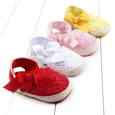 China Others 2021 Autumn New Style Hollow Bow Baby Toddler Wholesale Canvas Shoes for sale