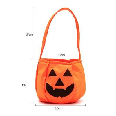 China Non-woven fabric pumpkin bag Halloween pumpkin three-dimensional portable bag Halloween props three-dimensional pumpkin bag for sale