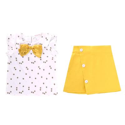 China 2022 New Korean Style Girls' Suit Summer Short Sleeve+Fashion Culotte Set Foreign Trade Hot Selling Children's Clothing Two-piece Wholesale for sale