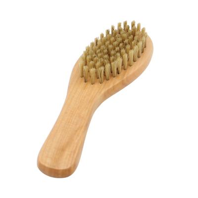 China Remove Dust Factory Wholesale Custom Logo Long Handle Pig Hair Wooden Shoe Cleaning Brush for sale