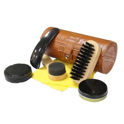 China Daily Shoe Care Set Factory Customized 5 in 1 Shoe Shine Kit Shoe Polish Set Leather Shoe Care Kit for sale